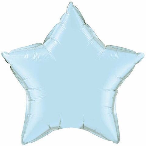 Helium Filled Solid Colour Foil Star 18&quot; Pearl Light Blue