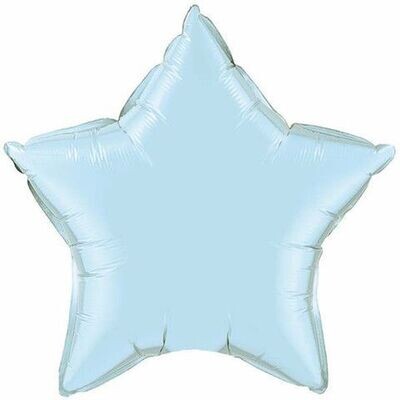 Helium Filled Solid Colour Foil Star 18&quot; Pearl Light Blue