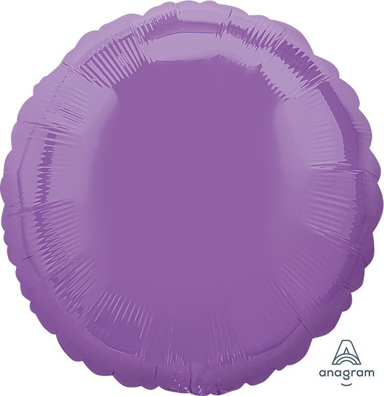 Helium Filled Solid Colour 18&quot; Spring Lilac Foil Round Balloon