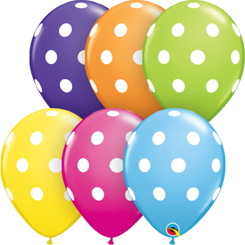 Big Polka Dots Tropical Assortment 30 cm Helium Latex Balloon