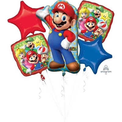 Super Mario Brothers Foil Balloon Bouquet