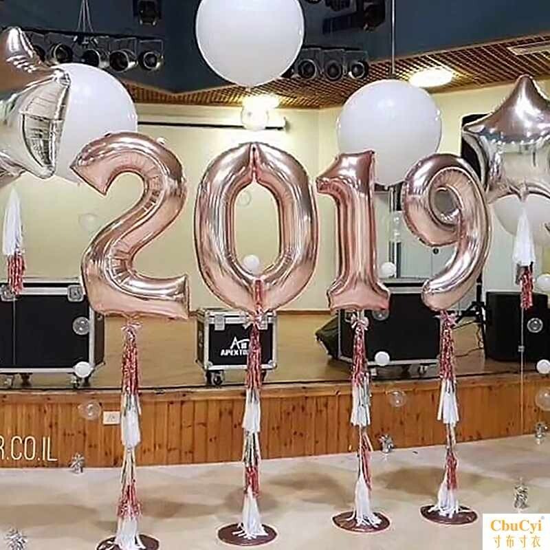 40"/90 cm Rose Gold Jumbo Number Foil Balloon 0-9 Helium Filled with Weight