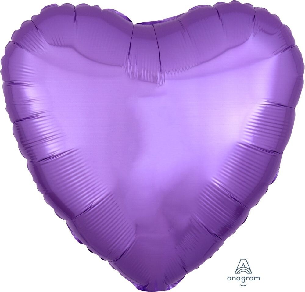 💜 18" Pearl Lavender Heart Foil Balloon (Helium Inflated) ✨