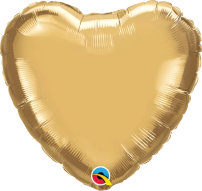 ✨ 18" Chrome Gold Heart Foil Balloon (Helium Inflated) ✨