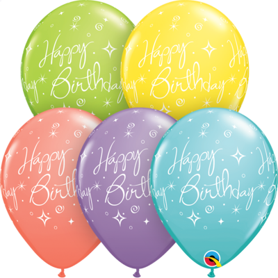 🎈 12" Happy Birthday Latex Balloon (Single) - Hi-Float Included