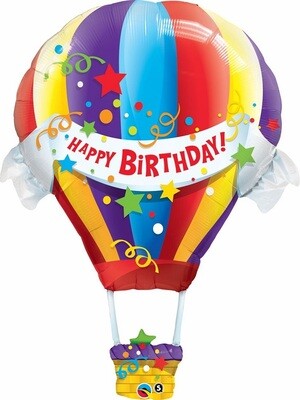 Birthday Hot Air Balloon 42"/107 cm *Helium Filled with Weight*