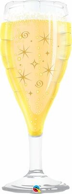 Bubbly Wine Glass Foi Balloon 39"/99 cm *Helium Filled with Weight*