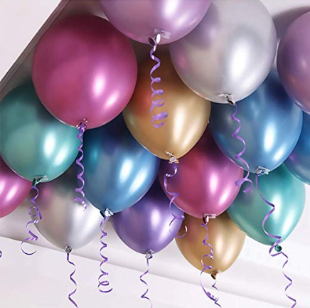 25x Premium Chrome Ceiling Balloons