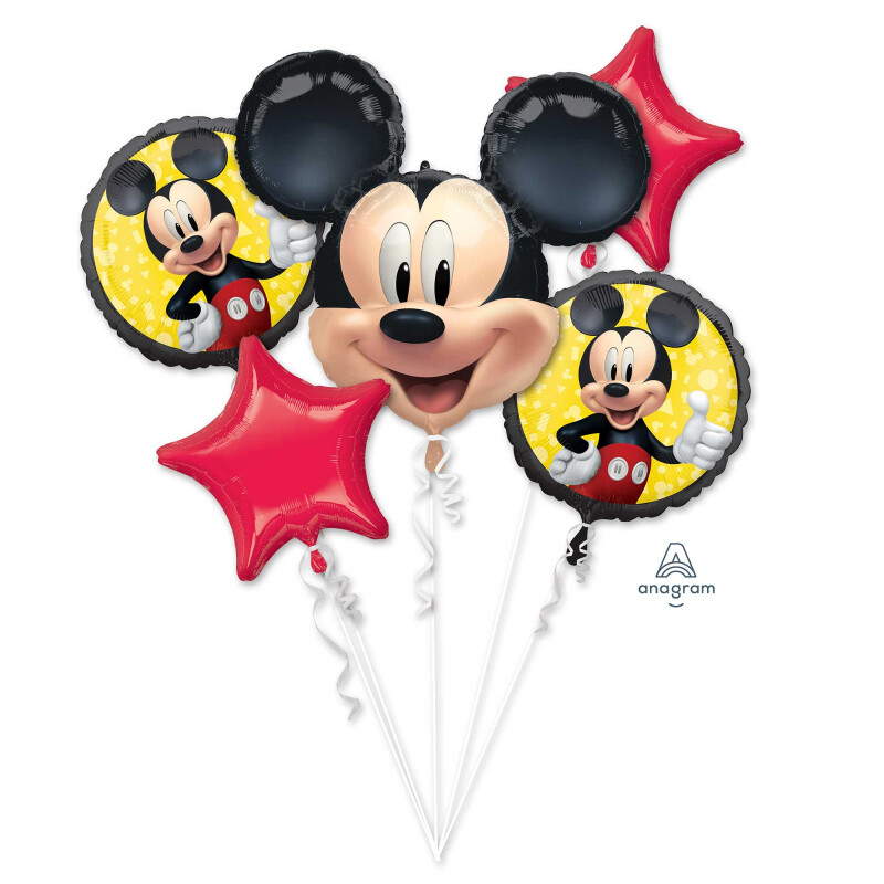 🌟 Mickey Mouse Forever Foil Balloon Bouquet (Helium Inflated) 🌟