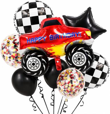 🌟 Ultimate 8-Piece Monster Truck Balloon Bouquet (Helium Inflated) 🌟
