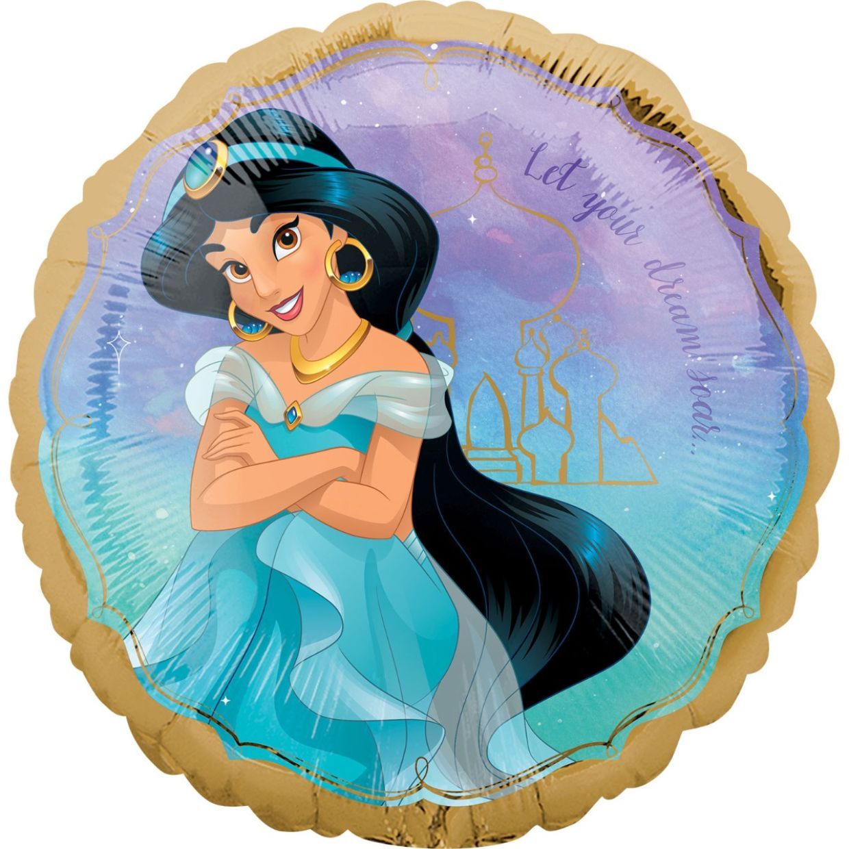 🌟 Disney Princess Jasmine "Once Upon A Time" Foil Balloon (18") - Helium Inflated 🌟