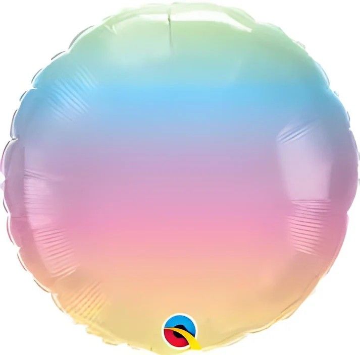 🌈 18" Pastel Ombre Round Foil Balloon (Helium Inflated) ✨