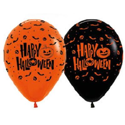 🎃 Classic Orange &amp; Black Halloween Balloon Bunch (Helium Inflated) ✨