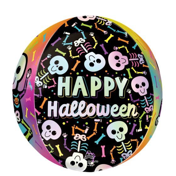 💀 3D Neon Bare Bones Skeleton Orbz Balloon (Helium Inflated) ✨