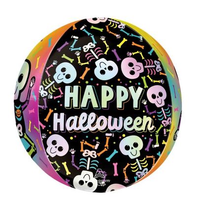 🎃 Neon Skeleton 3D Orbz Balloon (Helium Inflated) ✨