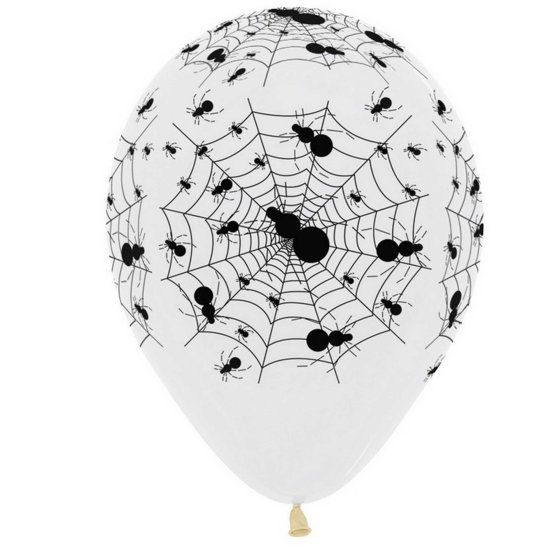 🎃 Halloween Clear Spiderweb Balloon Bunch (Helium Inflated) ✨