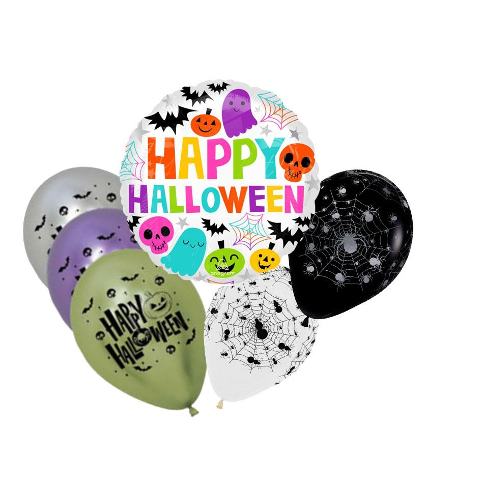 🎃 Custom Halloween Foil &amp; Latex Balloon Bouquet (Helium Inflated) ✨