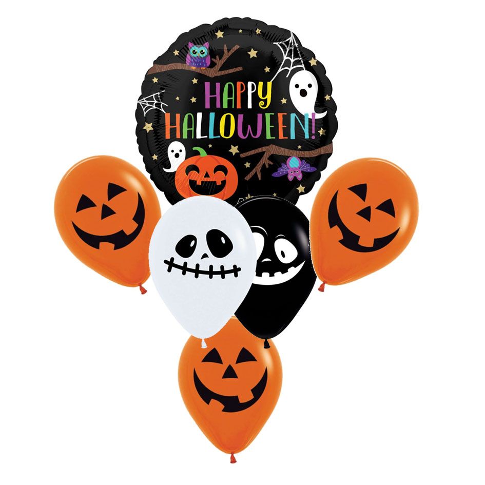 🎃 Halloween Night Balloon Bouquet (Helium Inflated) ✨