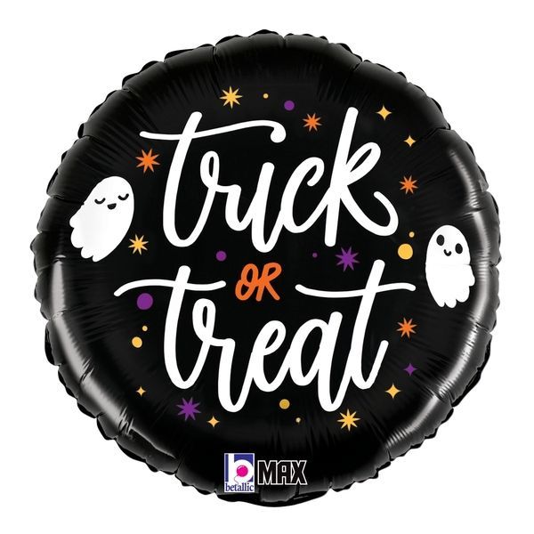 🎃 18" "Trick or Treat" Ghost Foil Balloon (Helium Inflated) 👻
