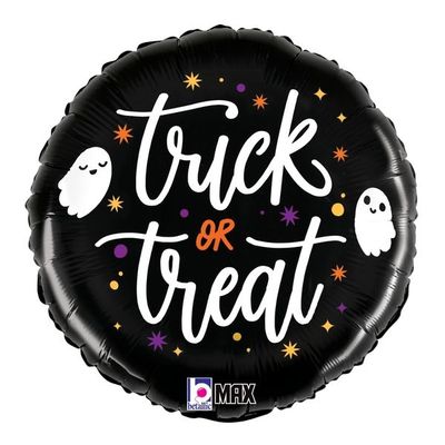 🎃 18" "Trick or Treat" Ghost Foil Balloon (Helium Inflated) 👻