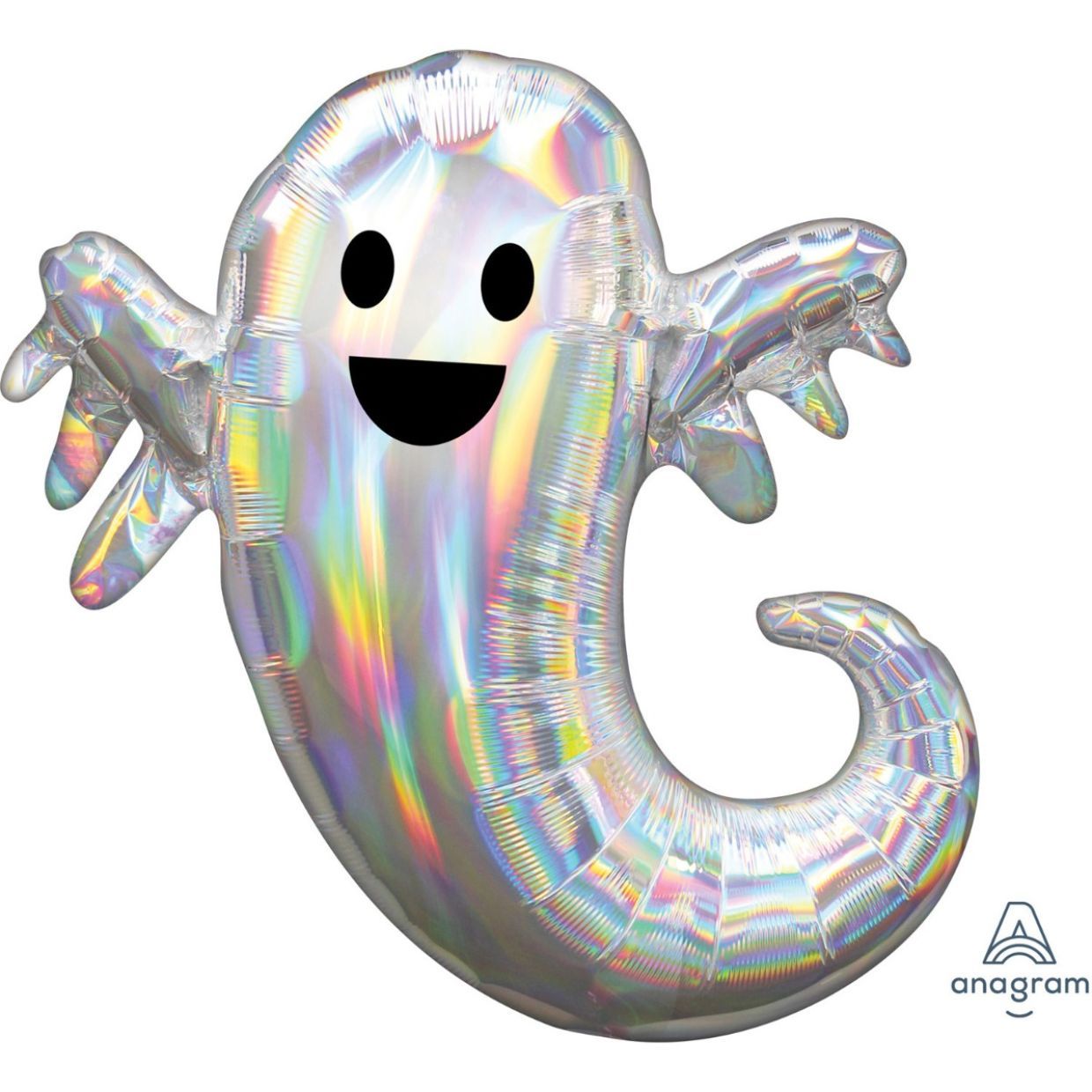 👻 28" Iridescent Ghost Foil Balloon (Helium Inflated) ✨