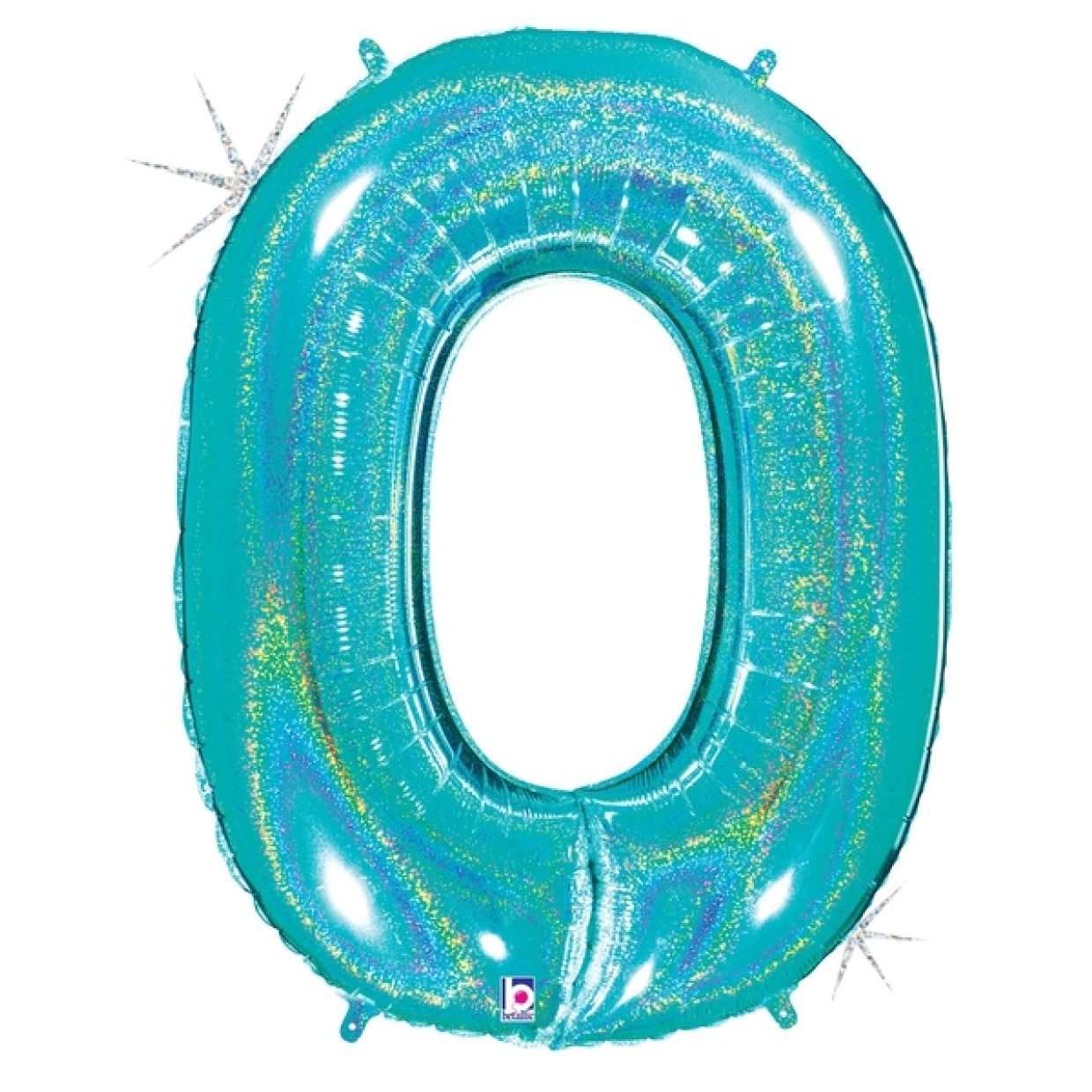 ✨ 40" Giant Robin's Egg Glitter Number Balloon (Helium Inflated)