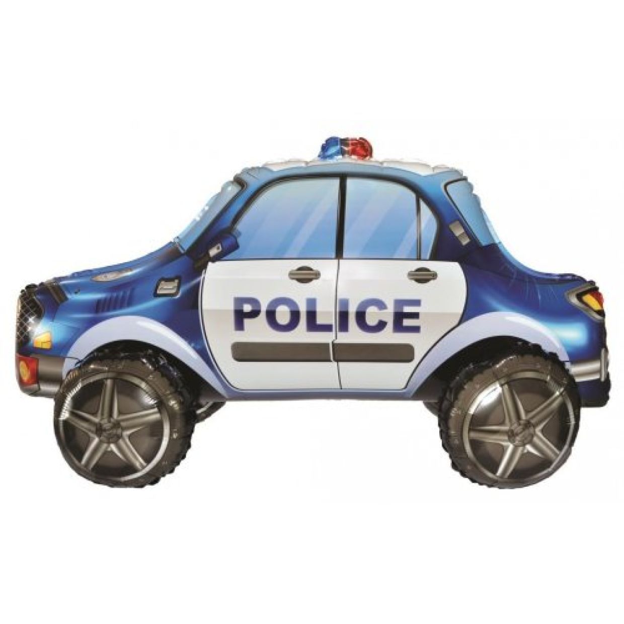 🚓 Giant 3D Standing Police Car Balloon Centerpiece (Fully Assembled)