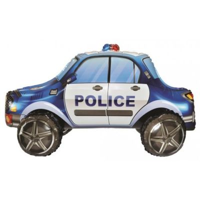 🚓 Giant 3D Standing Police Car Balloon Centerpiece (Fully Assembled)