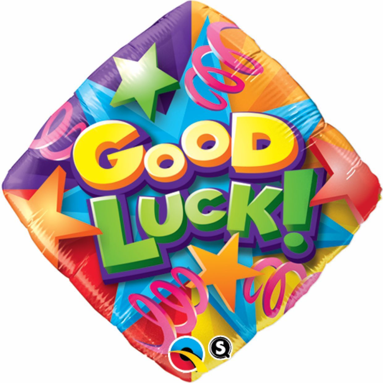 🍀 18" Good Luck Stars &amp; Streamers Foil Balloon (Helium Inflated)
