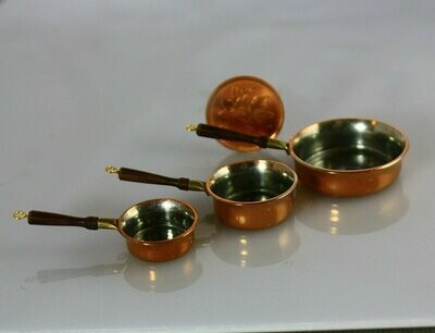 3 Saute Pans with Rosewood Handles