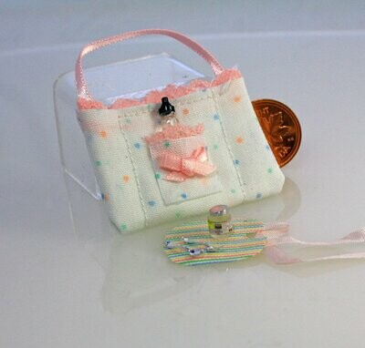 Diaper Bag and Bib Set - Pink