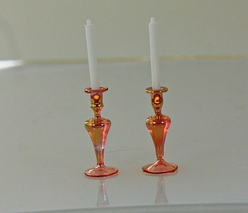 Candlesticks (Pair) Cranberry - Style # 2