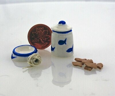 Cat Dish and Canister Set