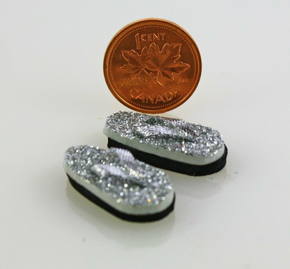 Flip Flops  with Silver Sparkles