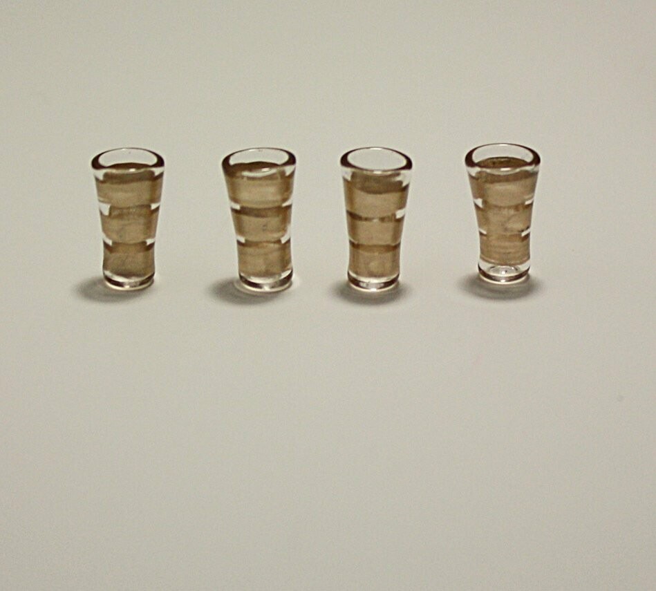 Glass Goblets with Gold Bands