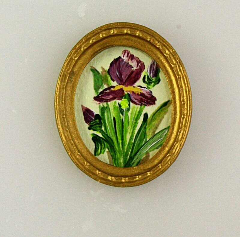 Iris in Oval Frame