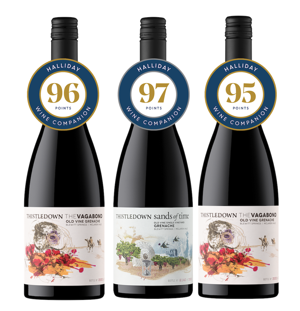 HALLIDAY TOP GOLD MCLAREN VALE GRENACHE 3pack (Free Shipping)