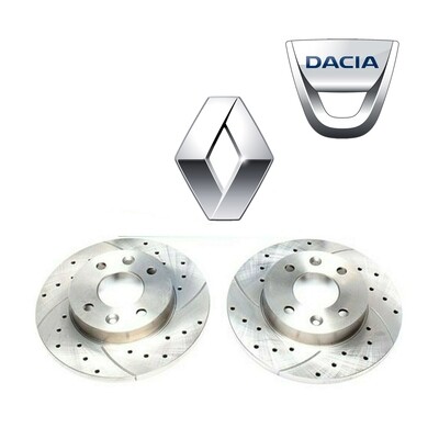 2X Dischi Sportivi Anteriori 238x12mm Dacia Logan / Sandero I / Renault Clio I / Logan / Megane I / Rapid / Twingo I / R9 / R11 / R21
