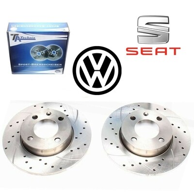 2 Dischi Sportivi Anteriori TA 239x10mm Audi 80 / Seat Cordoba / Ibiza / VW Derby / Golf / Jetta / Passat / Polo / Santana