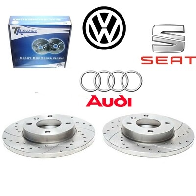 2X Dischi Sportivi Anteriori TA 239x12mm Audi 80 / Seat Cordoba Ibiza II Toledo I / VW Caddy I Golf I ll Jetta I ll Passat Polo Santana Scirocco Vento