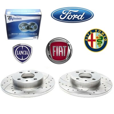 2X Dischi Sportivi Posteriori TA 240,5x11mm Alfa Romeo 33 / 145 / 155 / 500 / Fiat Bravo I / Campagnola / Coupe / Ford Ka / Lancia Dedra / Musa / Zastava Yugo