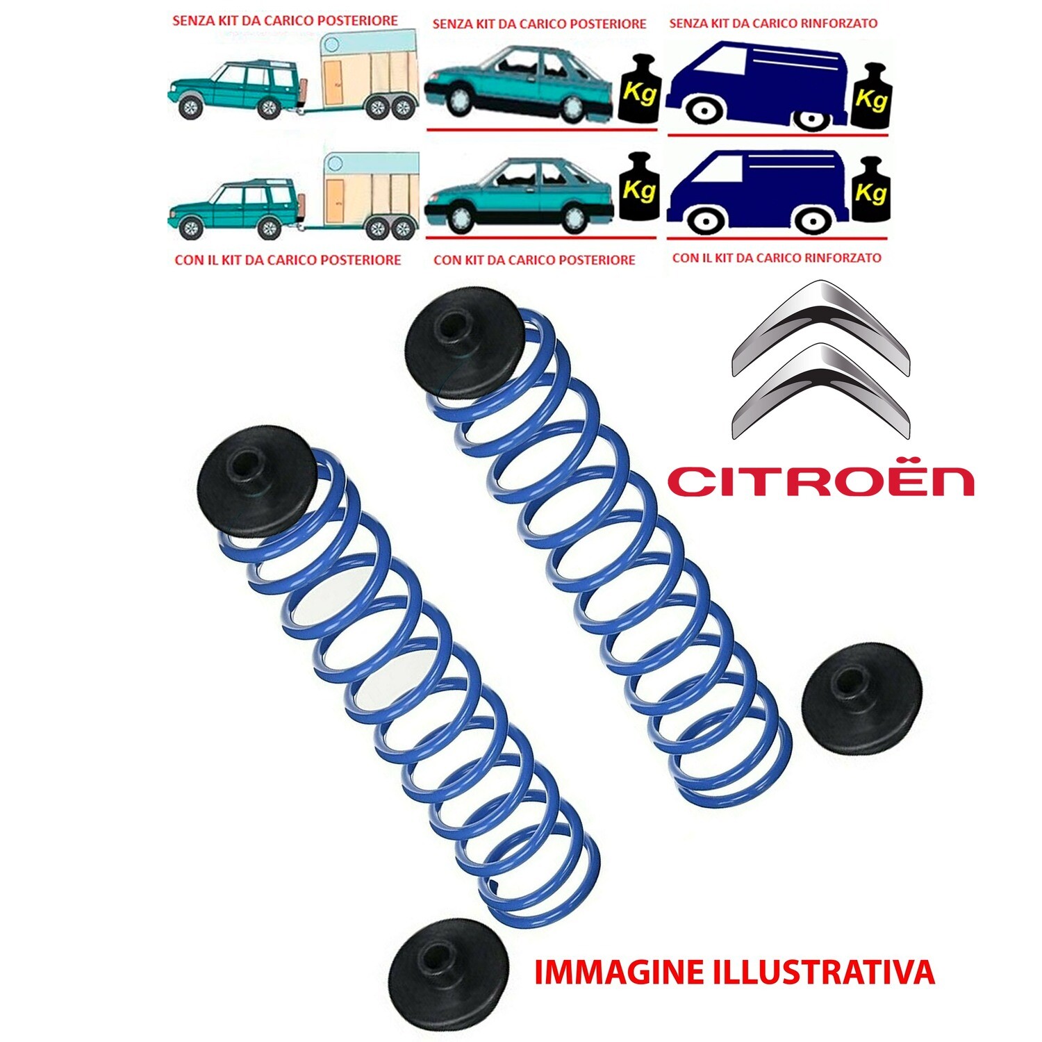 Kit 2 Molle Posteriori Rinforzate Aggiuntive da carico CITROEN C3 AIRCROSS