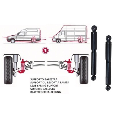 Kit Molle da Carico Posteriori Rinforzate con Ammortizzatori GPL/METANO Fiat 127 Panorama / 127 Ultimo Tipo / Fiorino 1 S. da 10.1977 a 12.1987