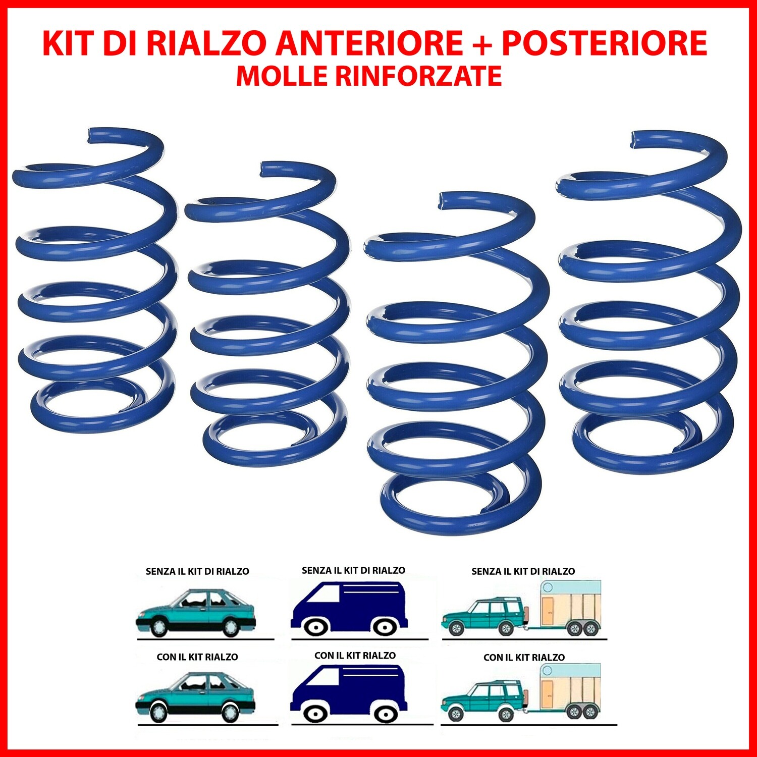 Kit di Molle Rialzate e Rinforzate Citroen Fiat Lancia