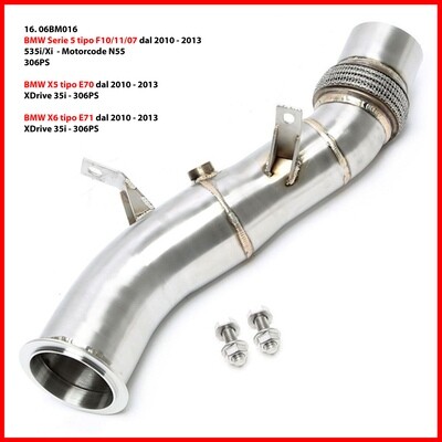 Downpipe in acciaio BMW F55 F56 F57 E70 E71 F85