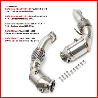 Downpipe in acciaio BMW F10 F11 F07 F12 F13 F06