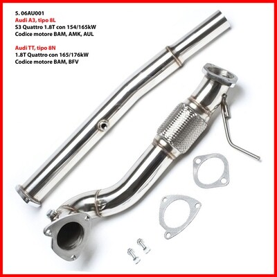 Downpipe in acciaio Audi A4 Allroad A3 Avant TT