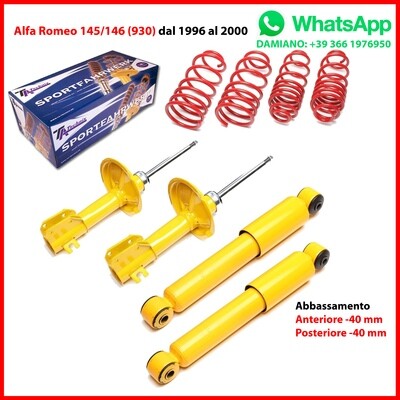 Assetto Sportivo 4 Ammortizzatori+Molle Alfa Romeo 145 / 146 (930) da 1996 a 2000