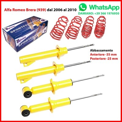 Assetto Sportivo 4 Ammortizzatori+Molle Alfa Romeo Brera (939) da 2006 a 2010