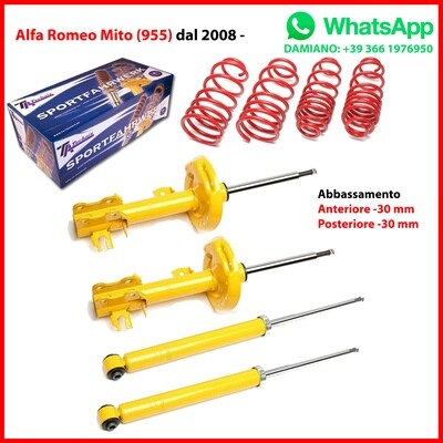 Assetto Sportivo 4 Ammortizzatori+Molle Alfa Romeo Mito (955) da 2008 -